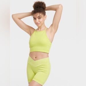 Joylab high neck seamless ribbed sports bra